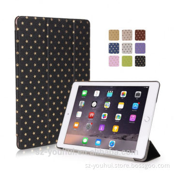 Trifold Ultra Slim Tan Leather Stand Case With Logo Hole For Ipad Air